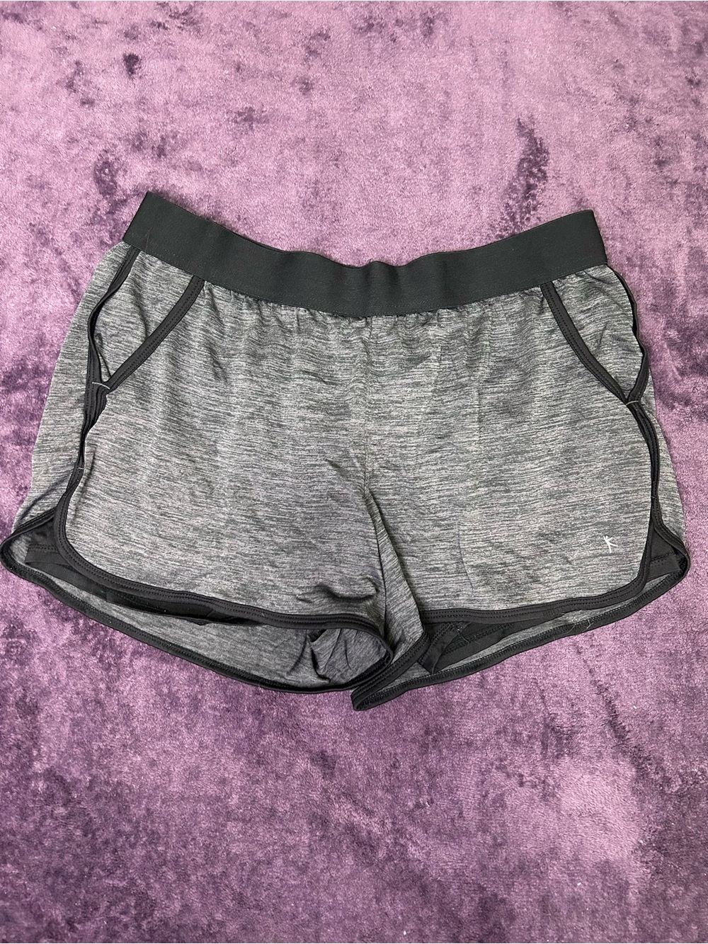 Danskin Now Heather Gray Athletic Shorts with Black Trim